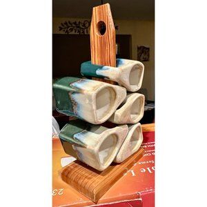 Vintage Rodolpho Padilla Mexico Drip glaze Stonewear Stacking Coffee Mug stand